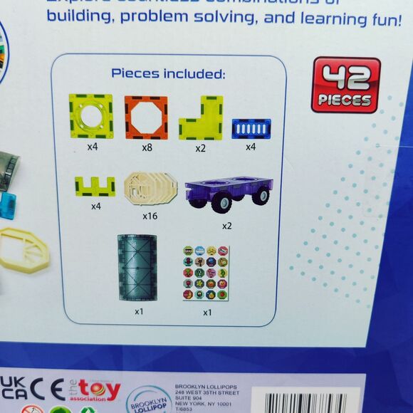 STEM Learning-Magic Magnetic, 42 Pc Tiles,  Ages 3+, Kids Building Toy NEW - Picture 9 of 11